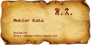 Mehler Kata névjegykártya